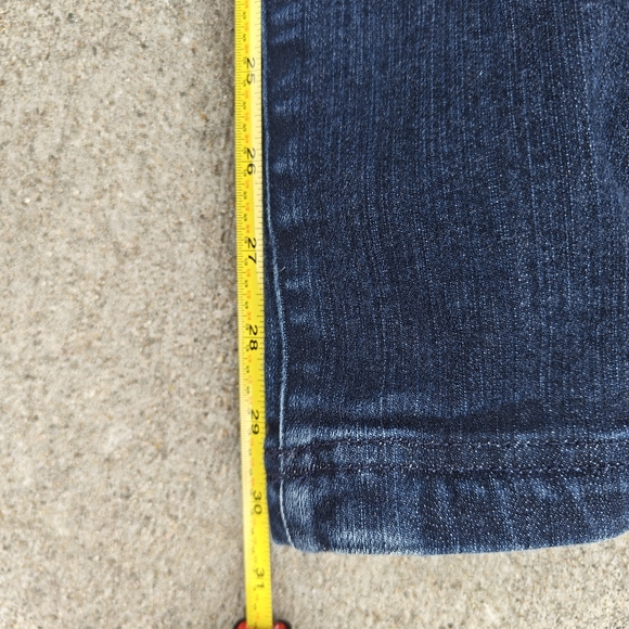 Duluth Trading Sz 12 Dark Wash Stretch Mid Rise Double Knee Shaping Curvesetter - Picture 6 of 11